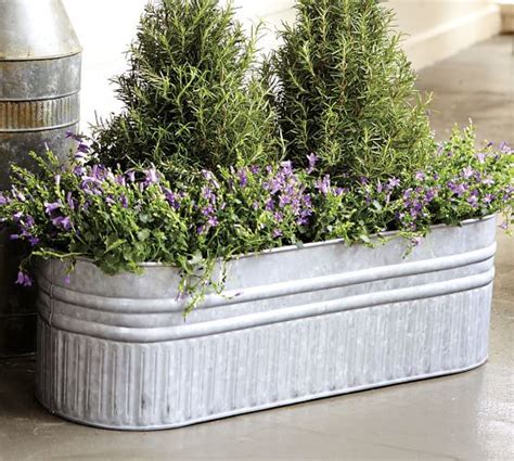 galvanized metal boxes|galvanized metal wall plant container.